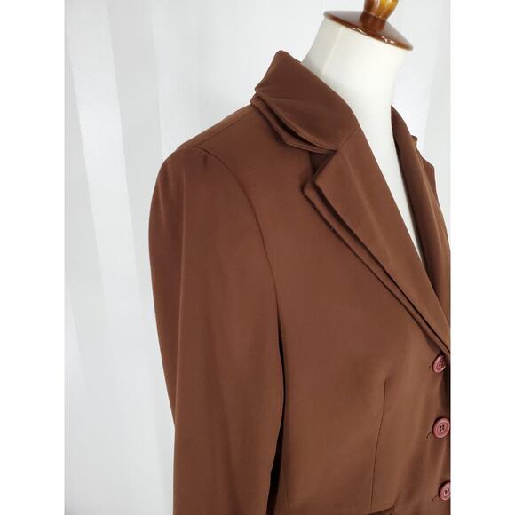 CLIO Women's Brown Blazer Sz 8 - Picture 8 of 12